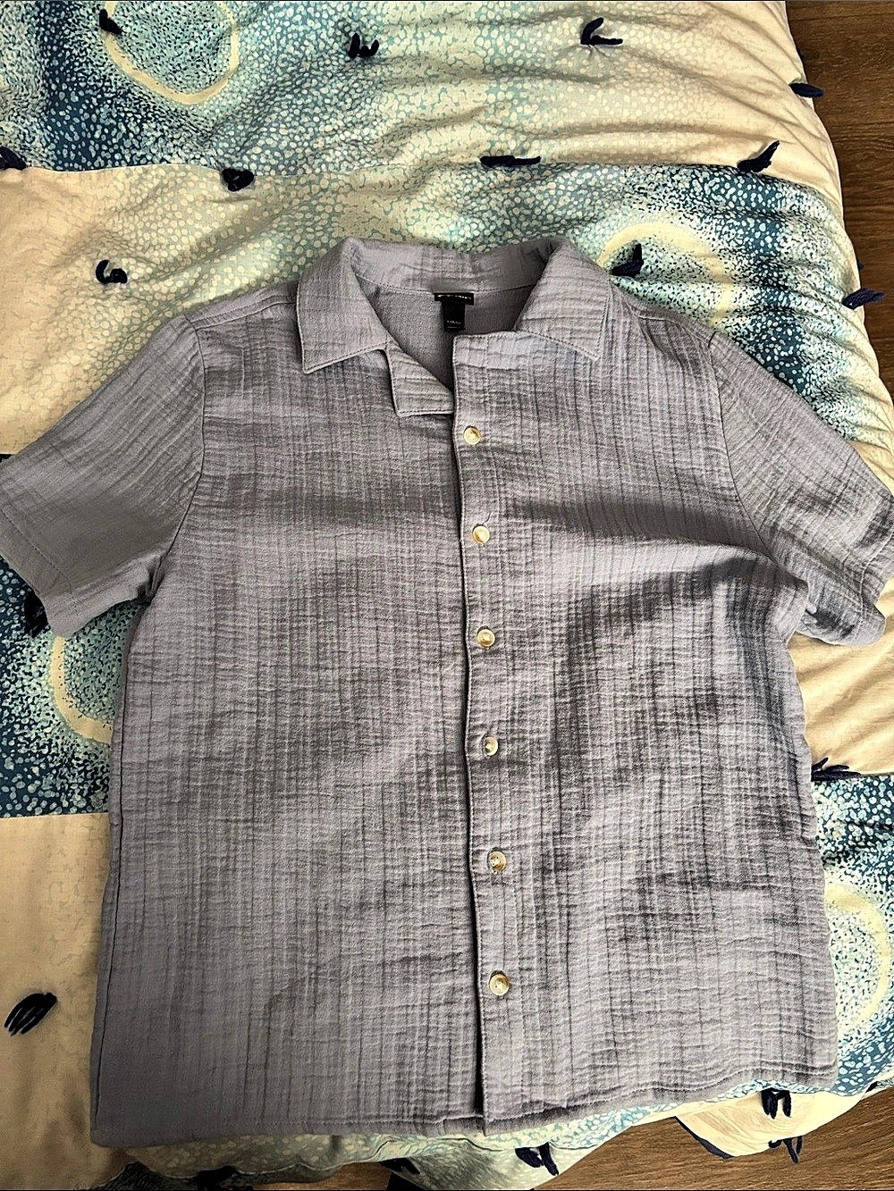 Art Class Light Blue Short Sleeve Button-Up Shirt